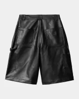 Women's Norwich Double Knee Short - PU Leather | Black