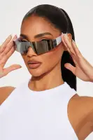 Midnight Rave Sunglasses(Silver,OS)