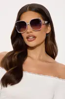 Luna Lux Round Sunglasses(Lilac,OS)