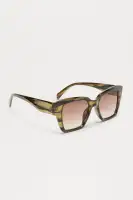 Moonlit Frames Square Sunglasses(Green,OS)