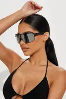 Motor Sport Sunglasses(Black/Silver,OS)