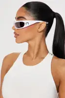 She A Baddie Sunglasses(White,OS)