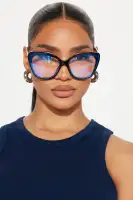 Mean Serious Business Blue Light Glasses(Black,OS)